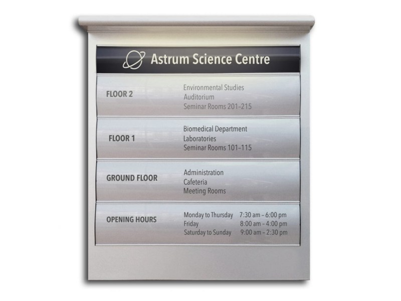 Aluminium sign systems Signet
